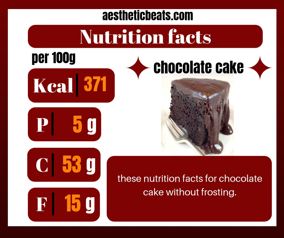 Chocolate Cake nutrition Facts Aestheticbeats