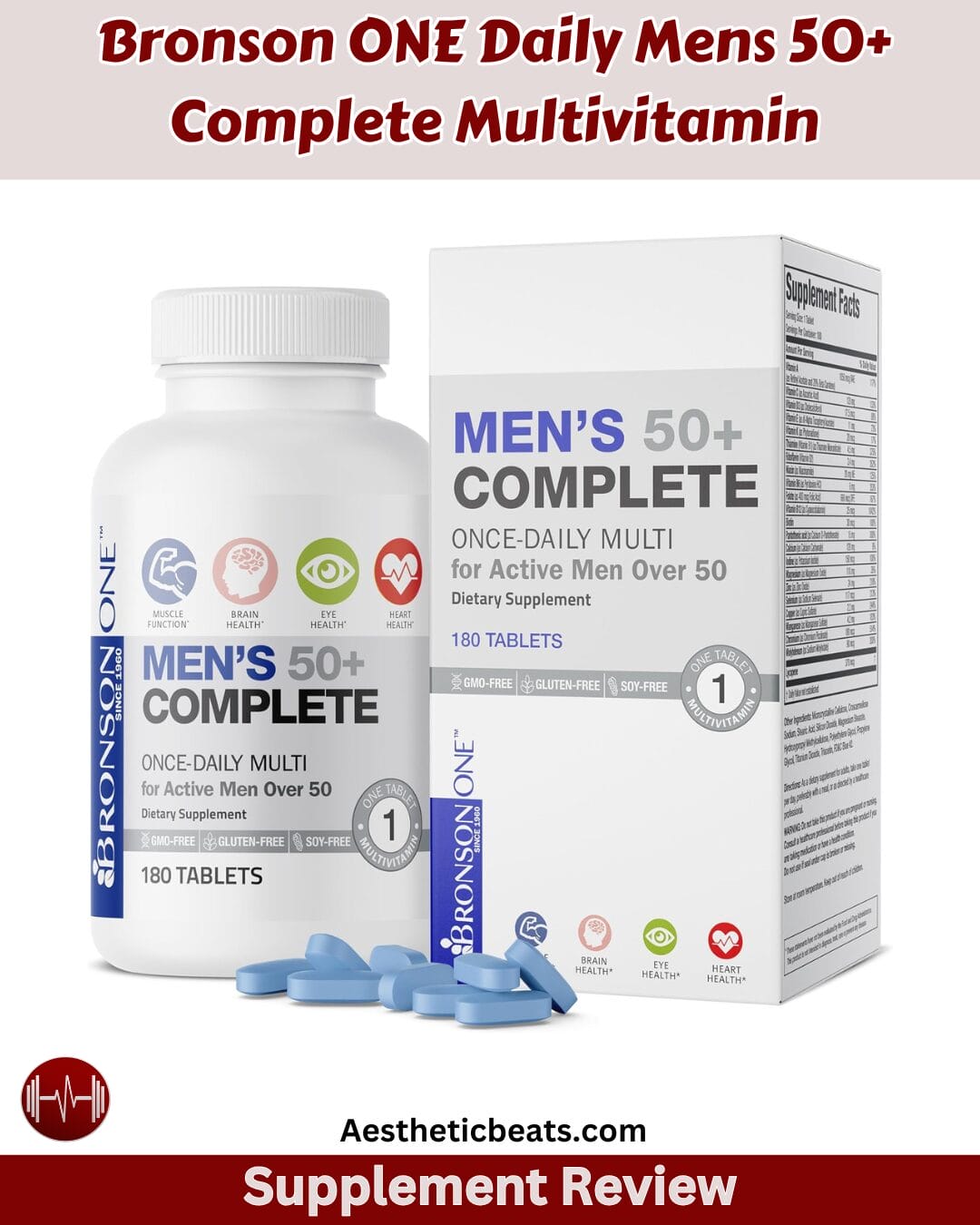 Bronson ONE Daily Mens 50+ Complete Multivitamin