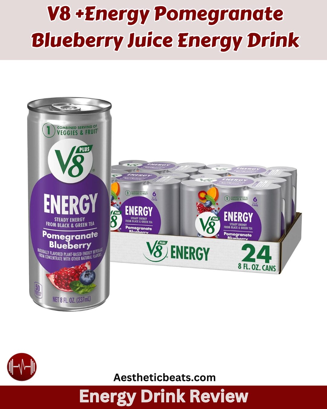 V8 +Energy Pomegranate Blueberry Juice Energy Drink