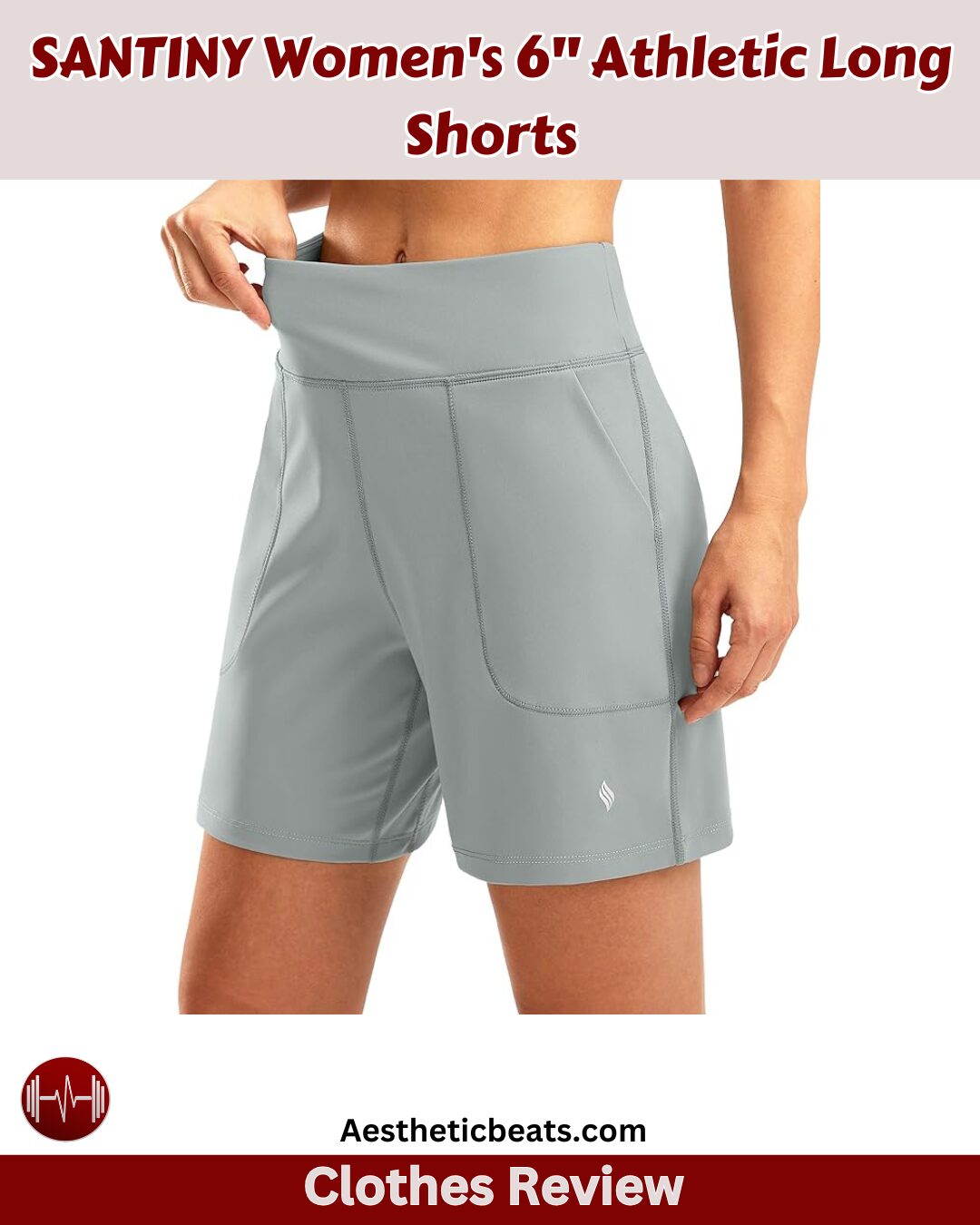 SANTINY Women’s 6” Athletic Long Shorts