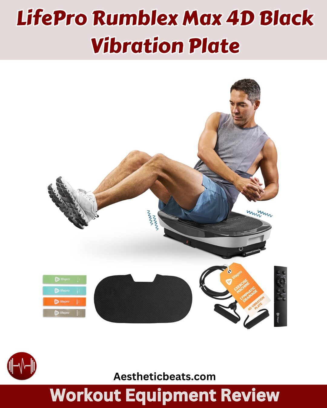 LifePro Rumblex Max 4D Black Vibration Plate