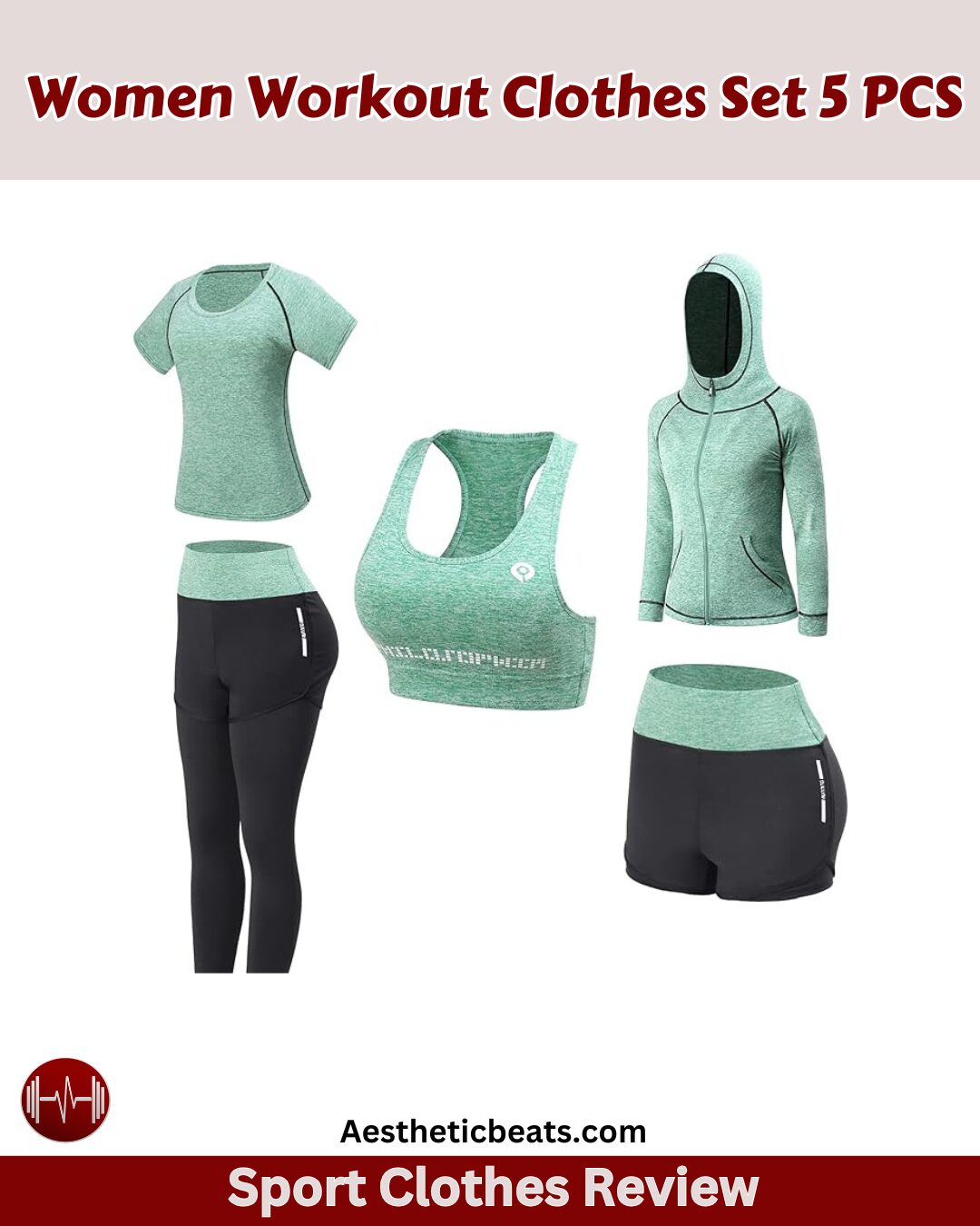 Women Workout Clothes Set 5 PCS