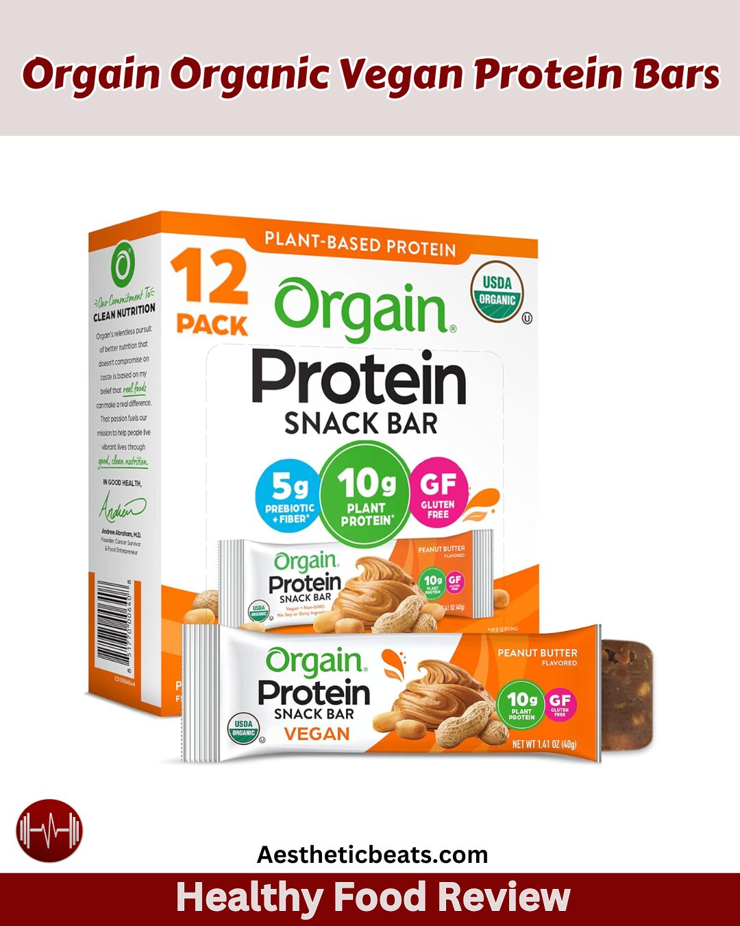 Orgain Organic Vegan Protein Bars